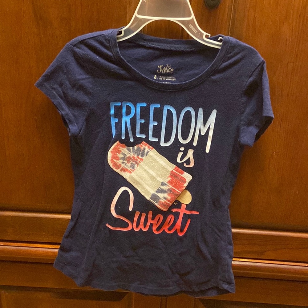 Justice Red, white and blue tshirt
